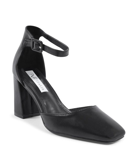 19V69 Italia Womens Ankle Strap Pump Black HLL0127 NERO - Which Mark