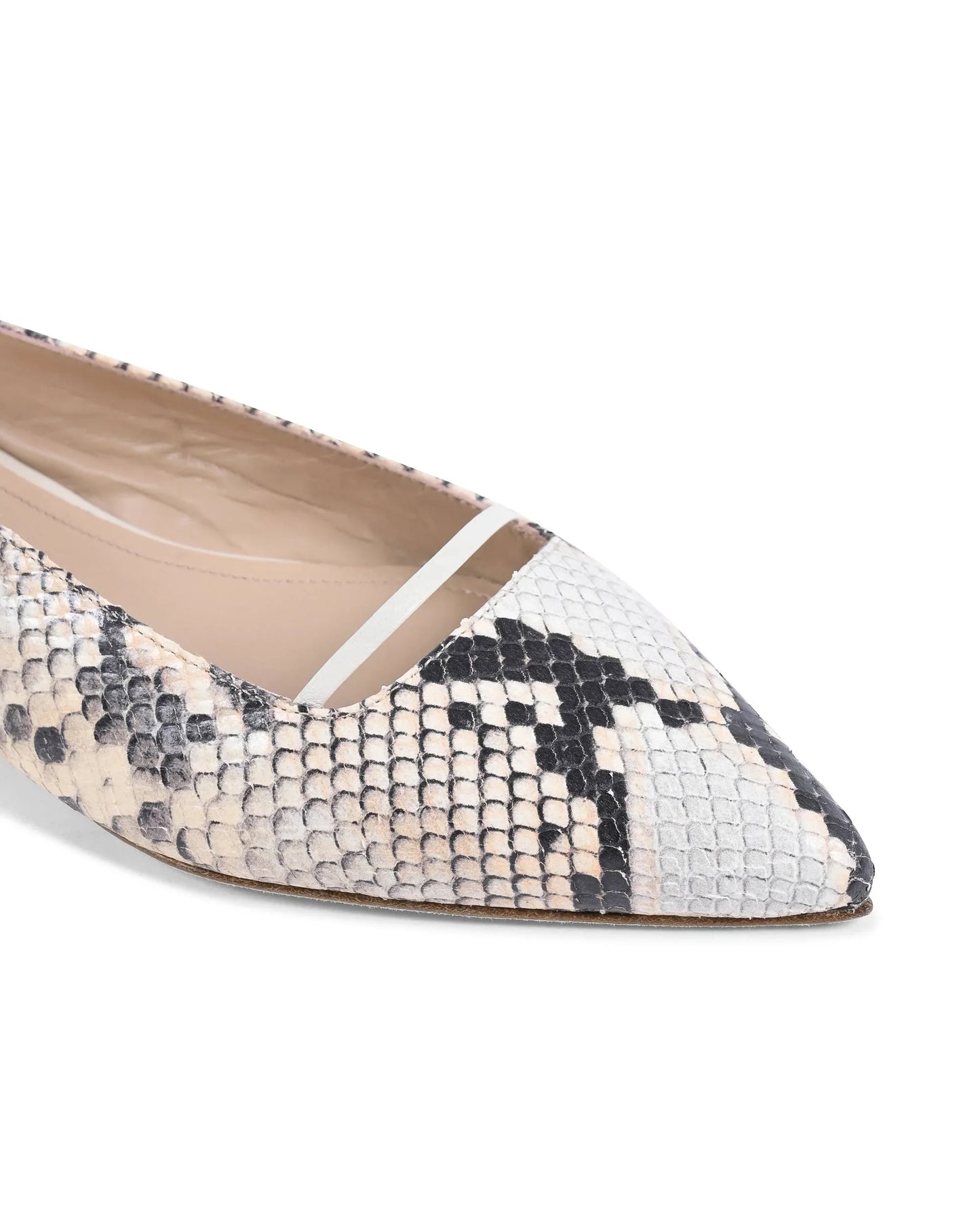 Brenda Flat Python - Black/Nude - Which Mark
