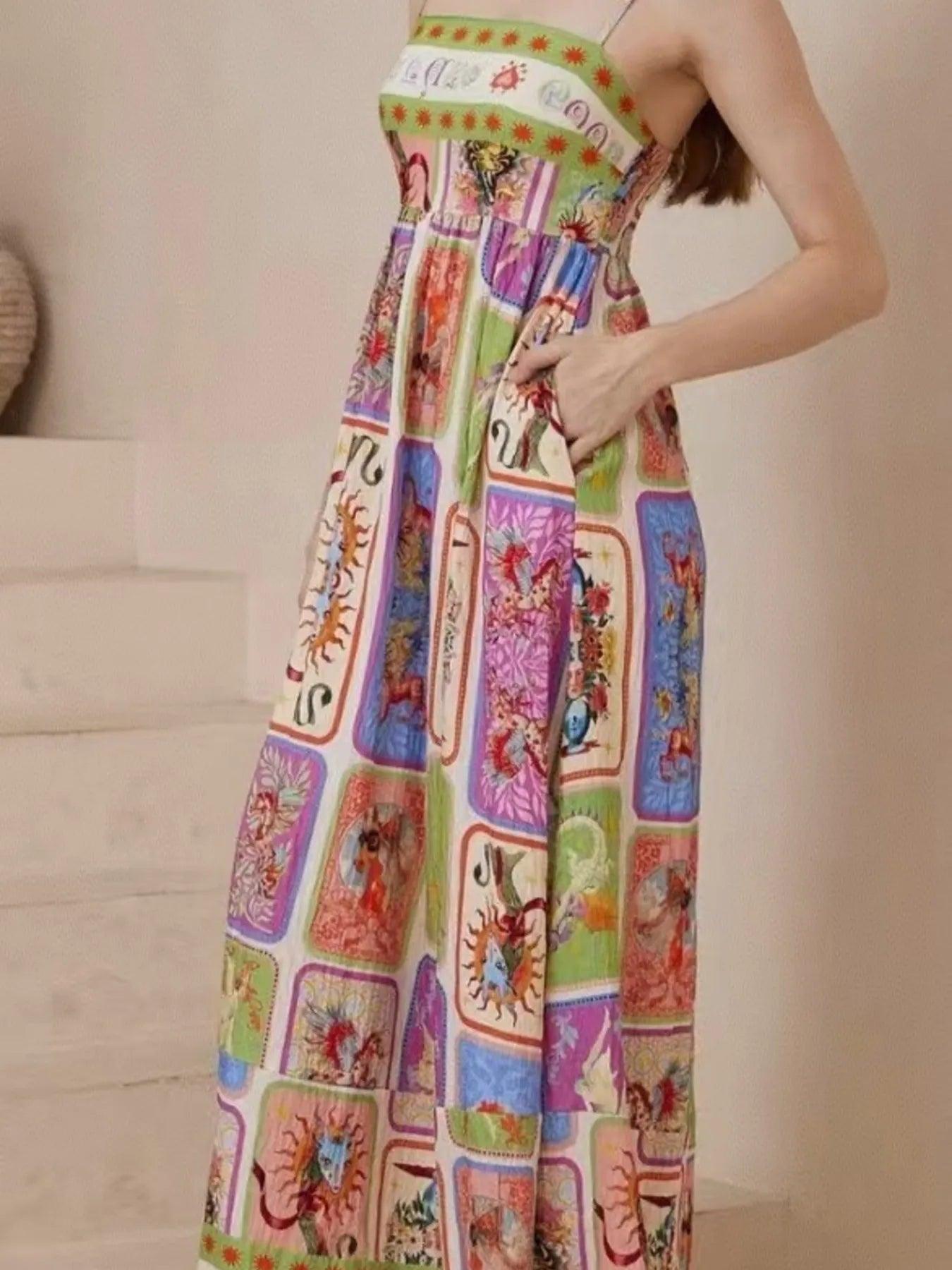 Printed Square Neck Cami Dress - Which Mark