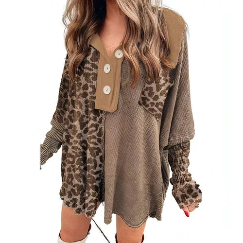 Loose Contrast Color V-neck Sweater Women - Which Mark