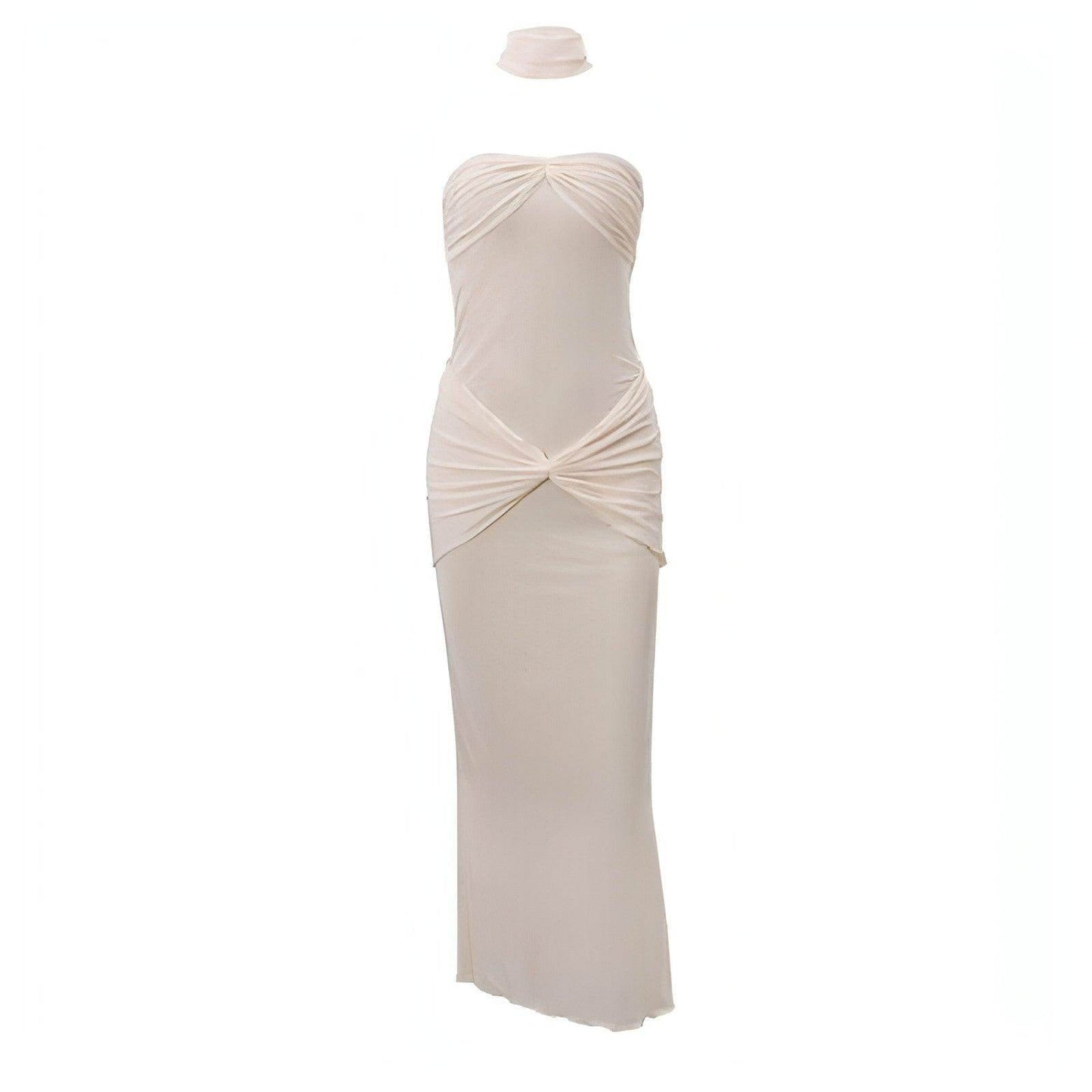 Lightly Chest-wrapped Sequins Slightly Transparent Fishtail Gown Dress - Which Mark