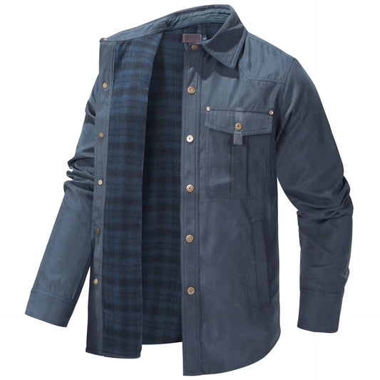 A.1 Lapel Plaid Flannel Casual Retro Western Style Jacket Men - Which Mark