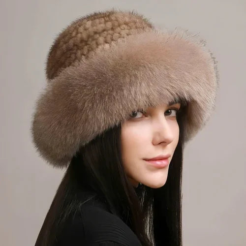 Mink Hair Hat Lady Braided Fur Winter Winter - Which Mark