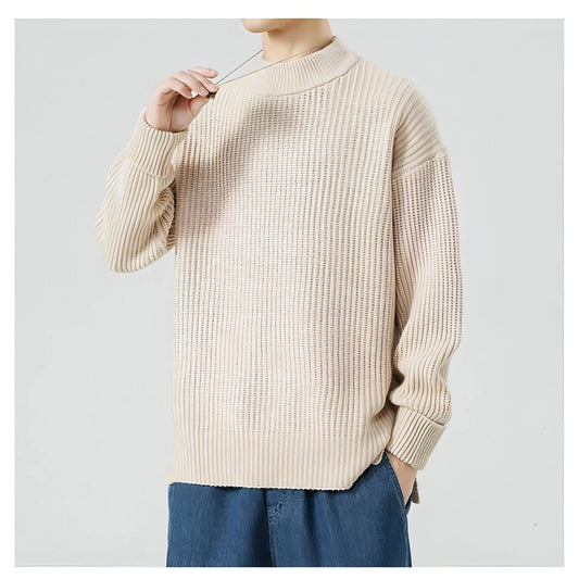 Half High Necked Sweater For Men's Casual Knitwear Outerwear - Which Mark