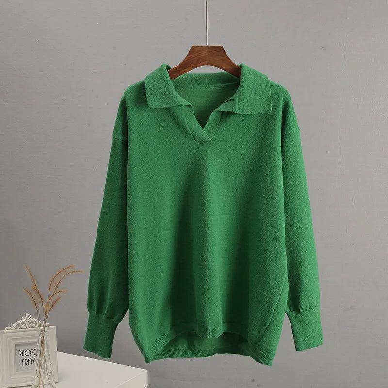 Johnny Collar Long Sleeve Top and Pants Sweater Set - Which Mark