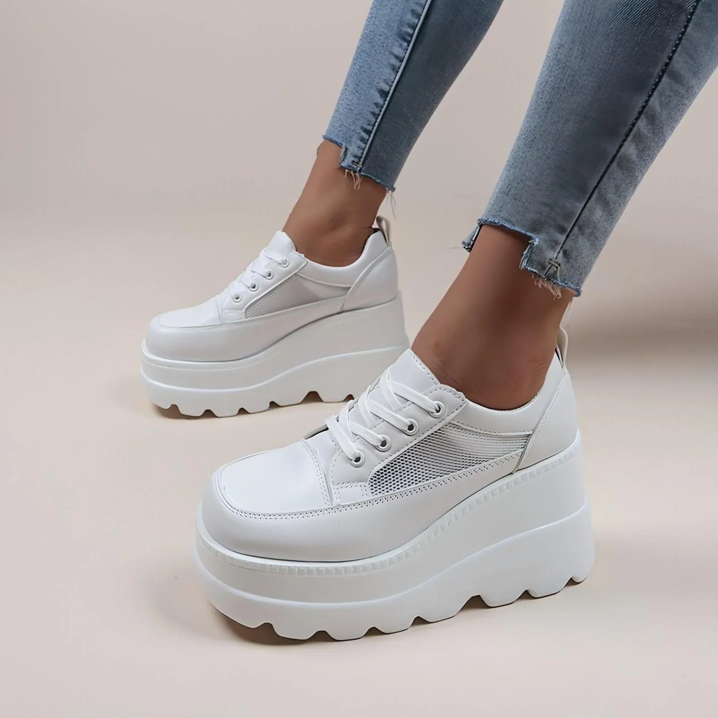 Women's Fashion Lace-up Thick Bottom Casual Daddy Shoes - Which Mark