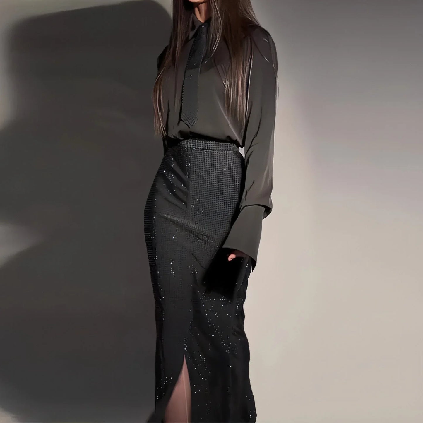 Heavy Industry Hot Diamond Split Wrap Hip Skirt Set - Which Mark