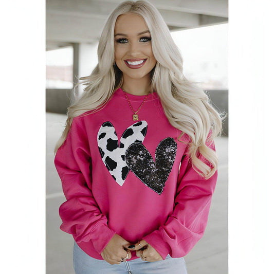 A1. Round Neck Long Sleeve Top Women's Loose Printed Sweater - Which Mark