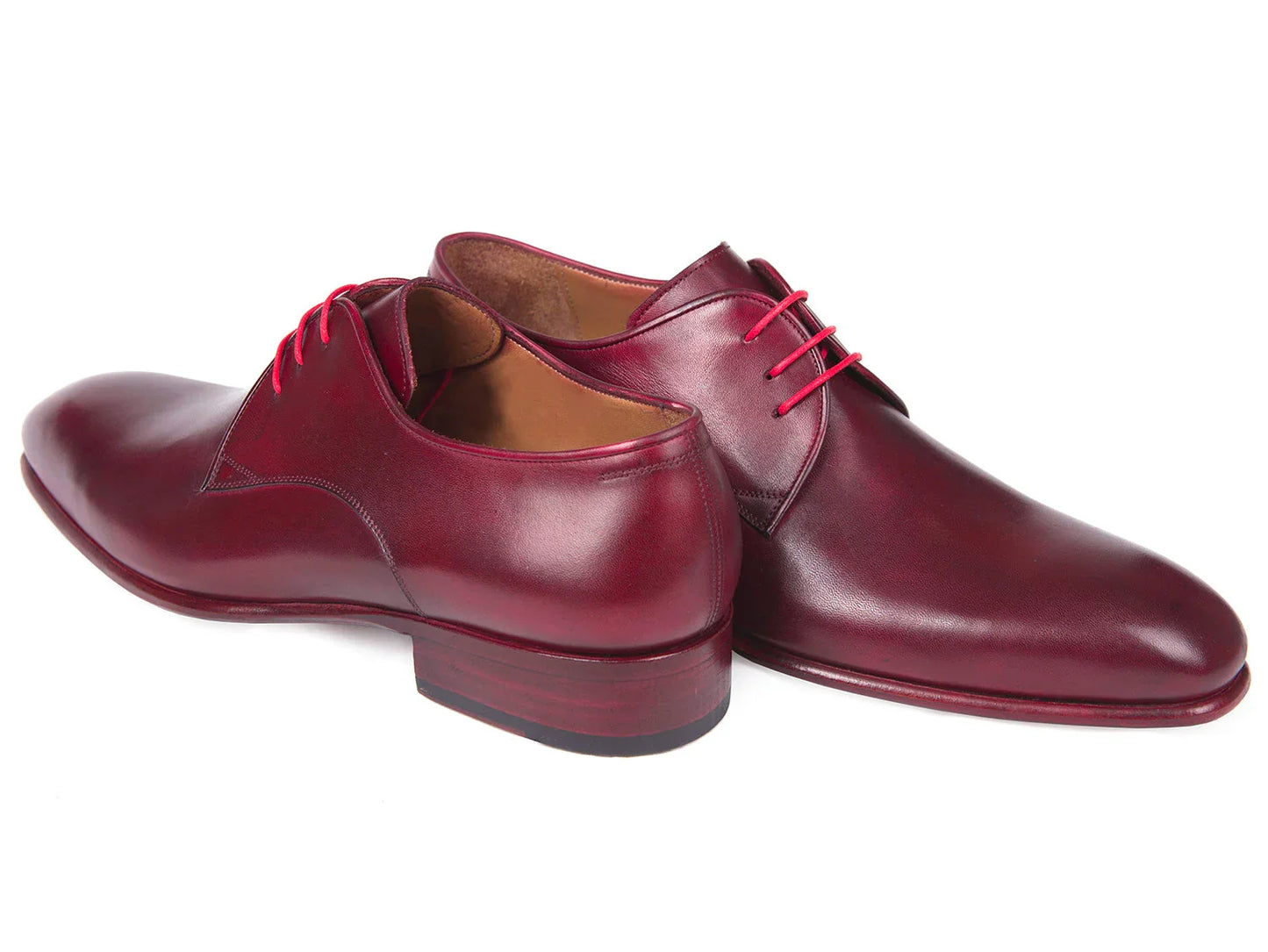 Paul Parkman Burgundy Hand Painted Derby Shoes (ID#633BRD72) - Which Mark