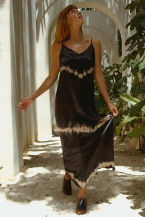Andromeda Silk Dress in Black Shibori - Which Mark