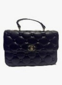 Classic Flap with Top Handle Black Cross Body Bag - Which Mark
