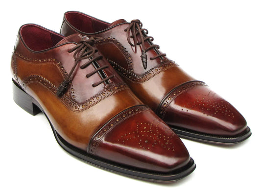 Paul Parkman Captoe Oxfords Camel, Red (ID#024-CML-BRD) - Which Mark