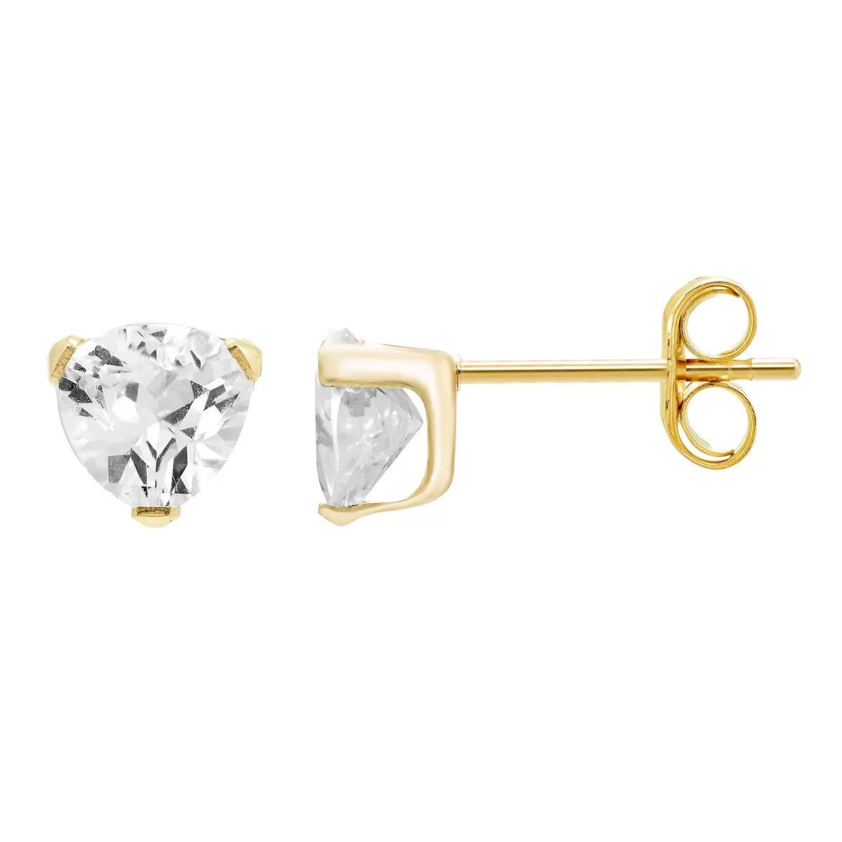 14k Gold Cubic Zirconia Tiny Stud Earrings - Which Mark