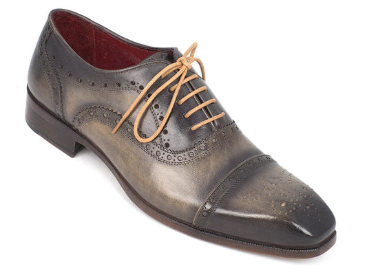 Paul Parkman Men's Captoe Oxfords Gray (ID#024-GRAY) - Which Mark