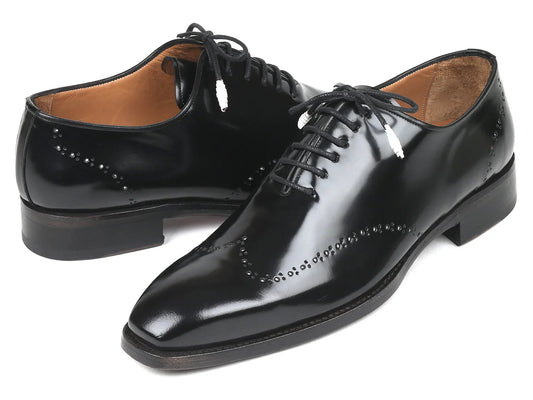 Paul Parkman Goodyear Welted Wingtip Oxfords Black Polished Leather - Which Mark