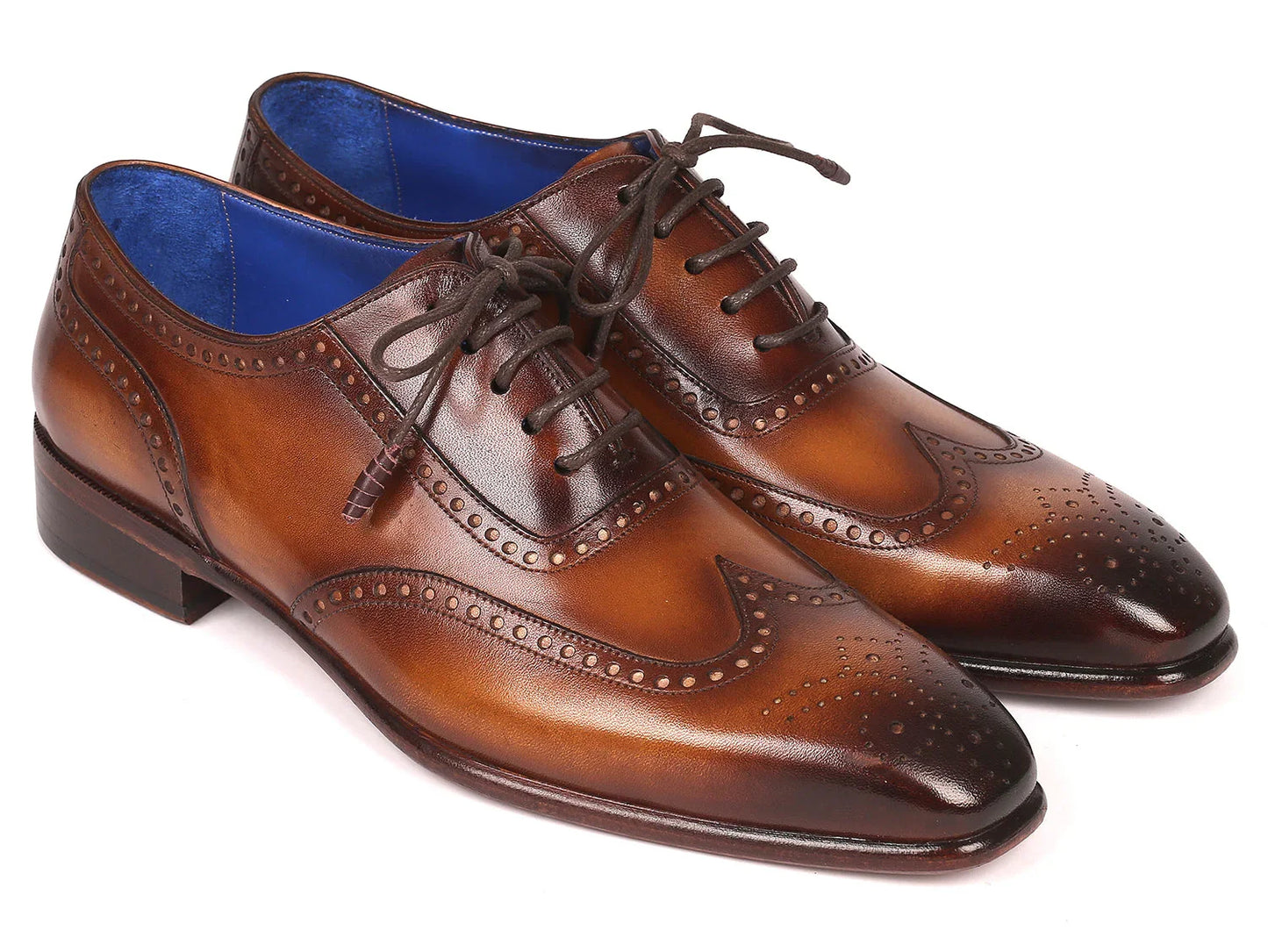 Paul Parkman Men's Handmade Wingtip Oxfords Brown (ID#711W03) - Which Mark