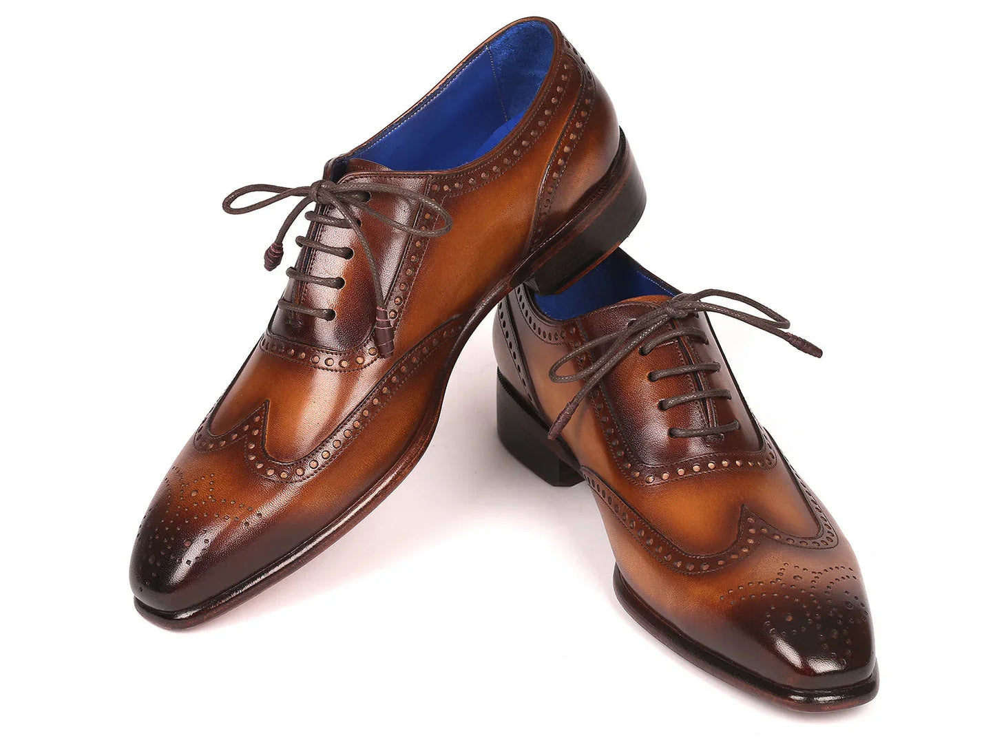 Paul Parkman Men's Handmade Wingtip Oxfords Brown (ID#711W03) - Which Mark