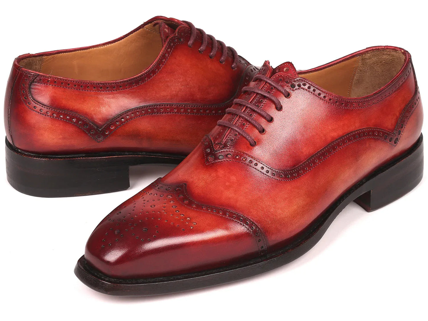 Paul Parkman Men's Goodyear Welted Oxford Shoes Reddish Brown - Which Mark