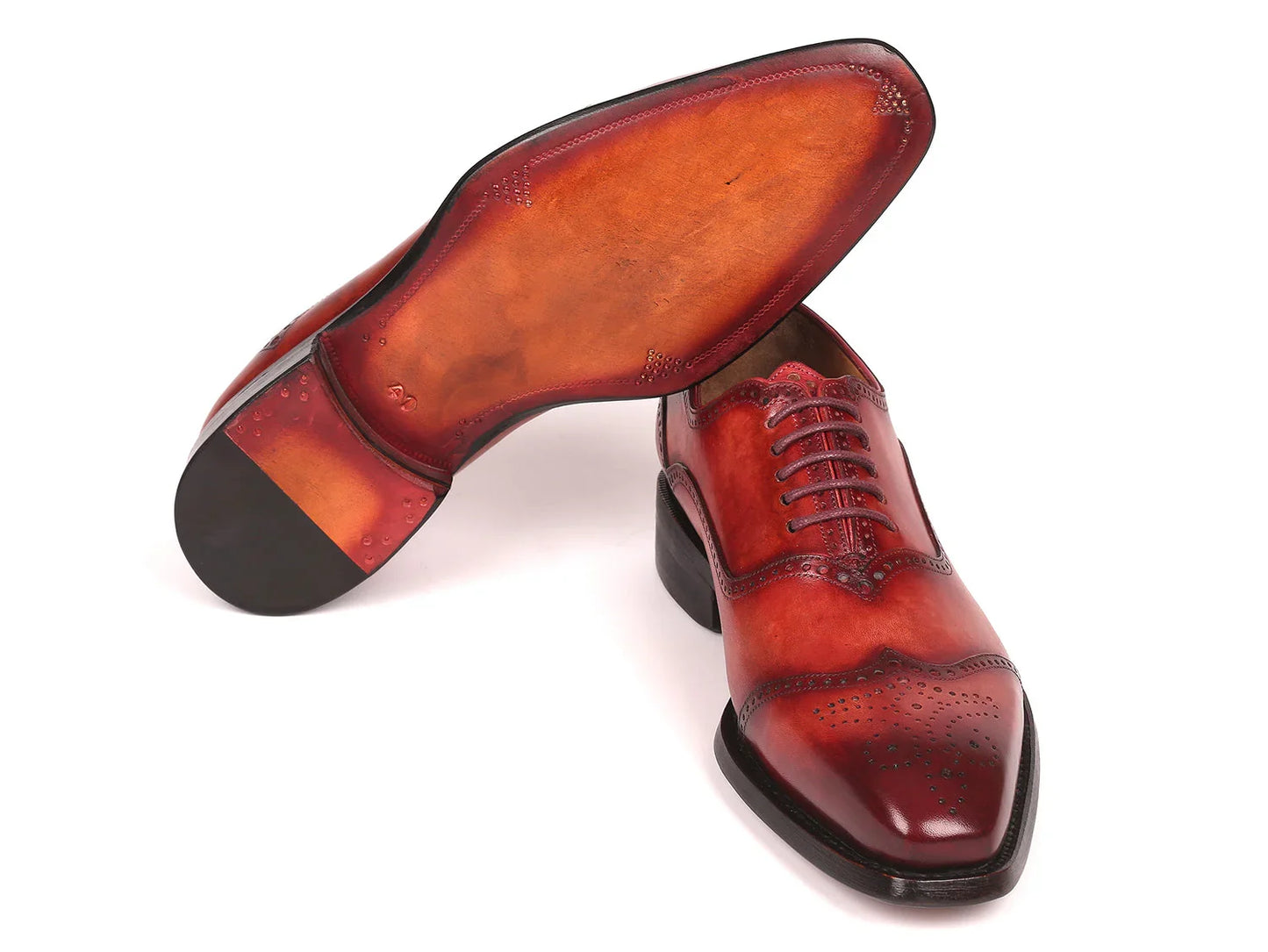 Paul Parkman Men's Goodyear Welted Oxford Shoes Reddish Brown - Which Mark