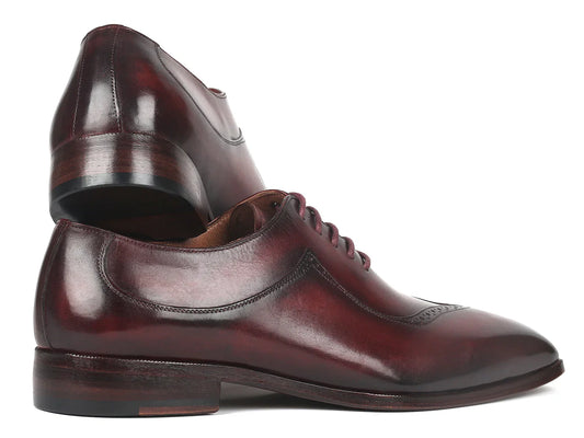 Paul Parkman Dark Bordeaux Hand-Painted Men's Oxfords (ID#35BRD25) - Which Mark
