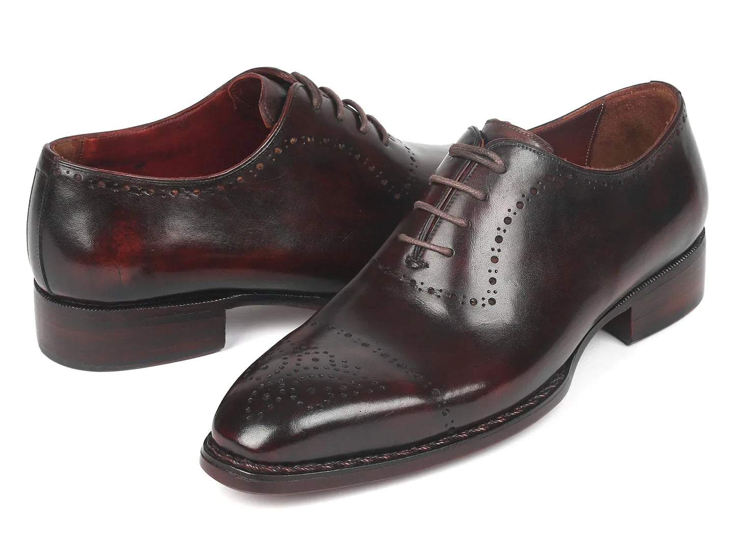 Paul Parkman Dark Bordeaux Goodyear Welted Oxfords (ID#56BRD83) - Which Mark