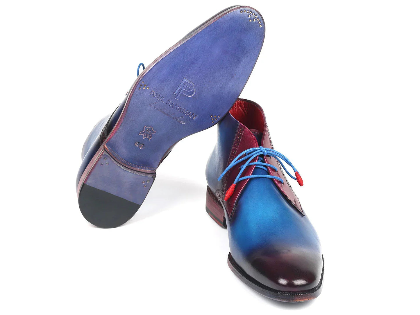 Paul Parkman Men's Chukka Boots Blue & Purple (ID#CK55U7) - Which Mark