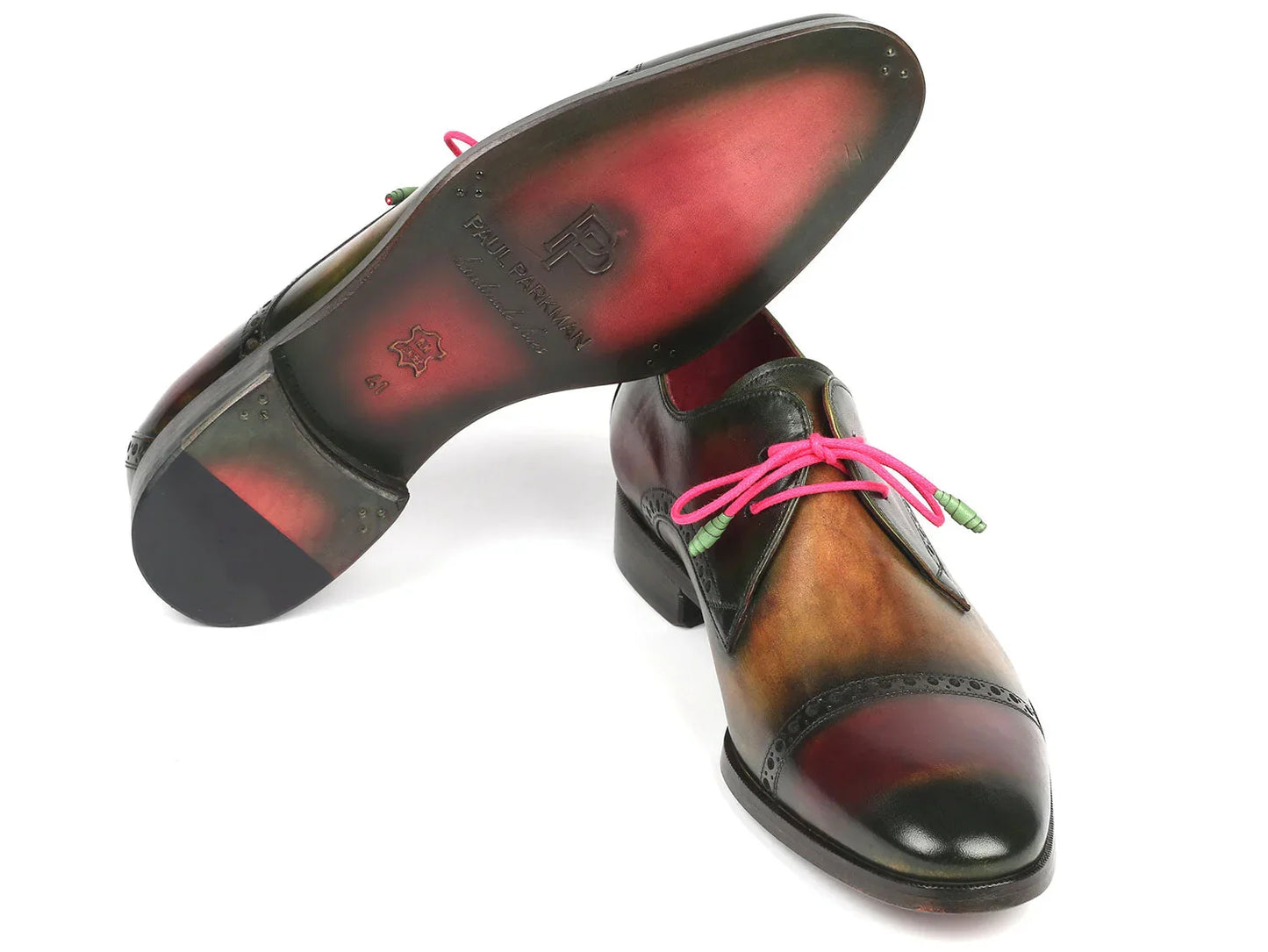 Paul Parkman Men's Multicolored Cap Toe Derby Shoes (ID#1247-MLT) - Which Mark