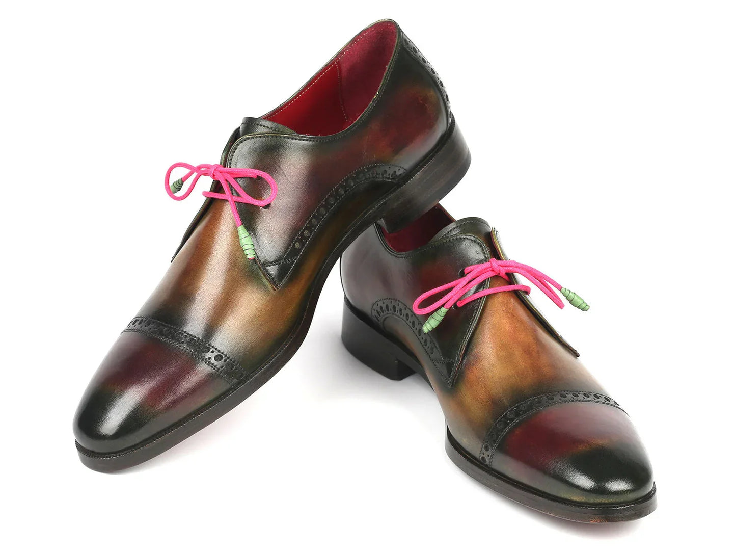 Paul Parkman Men's Multicolored Cap Toe Derby Shoes (ID#1247-MLT) - Which Mark