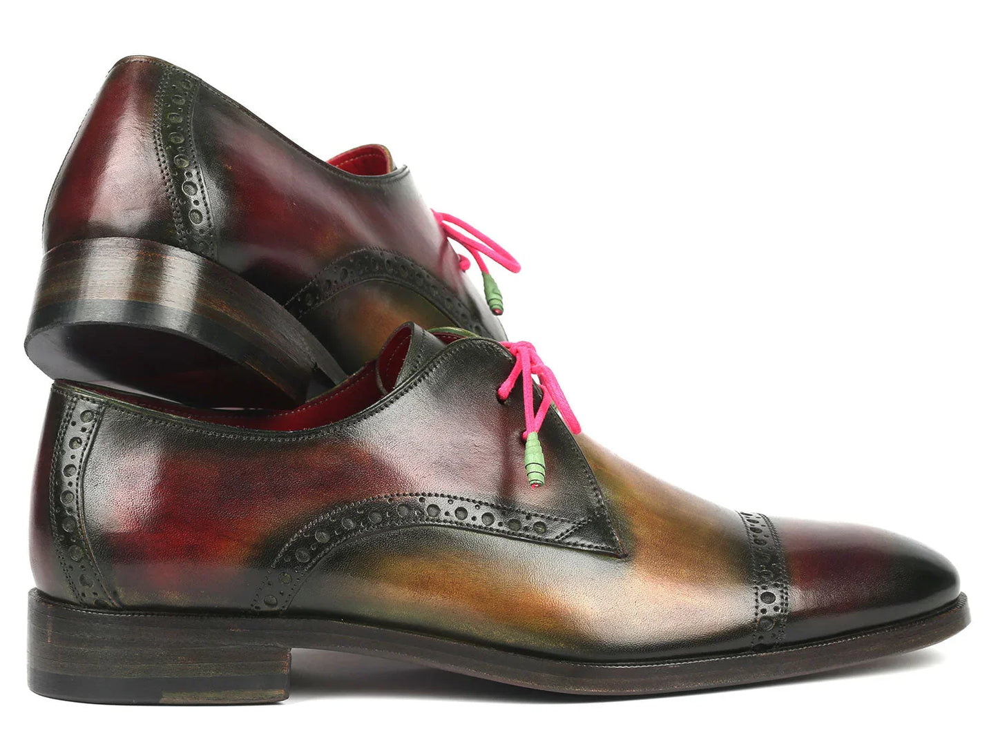 Paul Parkman Men's Multicolored Cap Toe Derby Shoes (ID#1247-MLT) - Which Mark