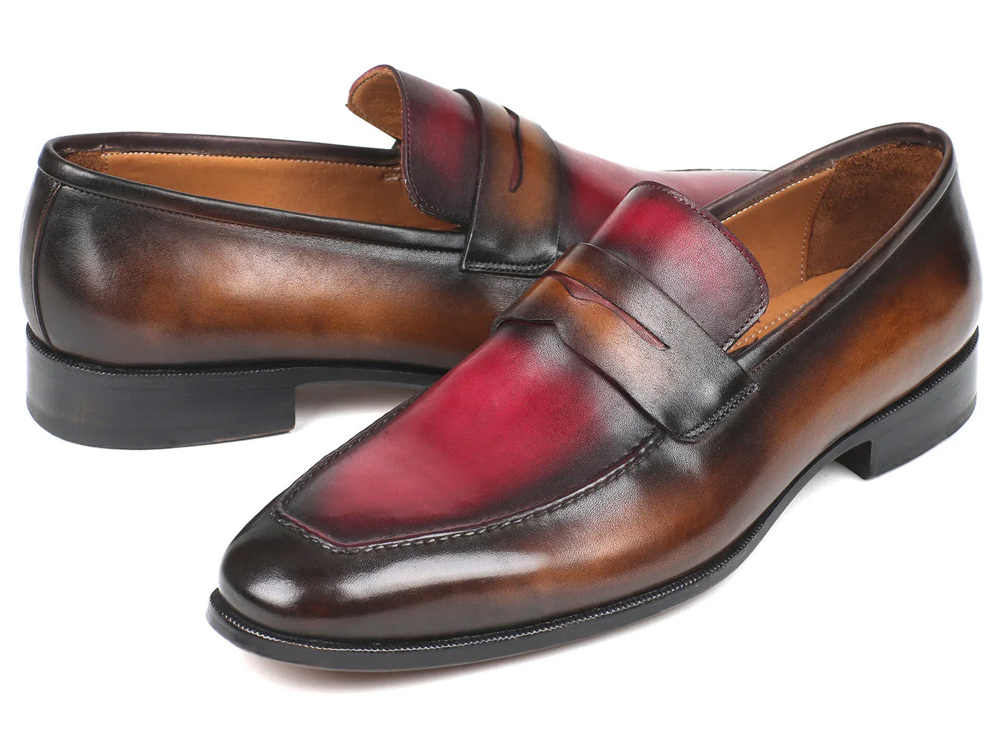 Paul Parkman Brown & Bordeaux Dual Tone Loafers for Men (ID#10BB22) - Which Mark