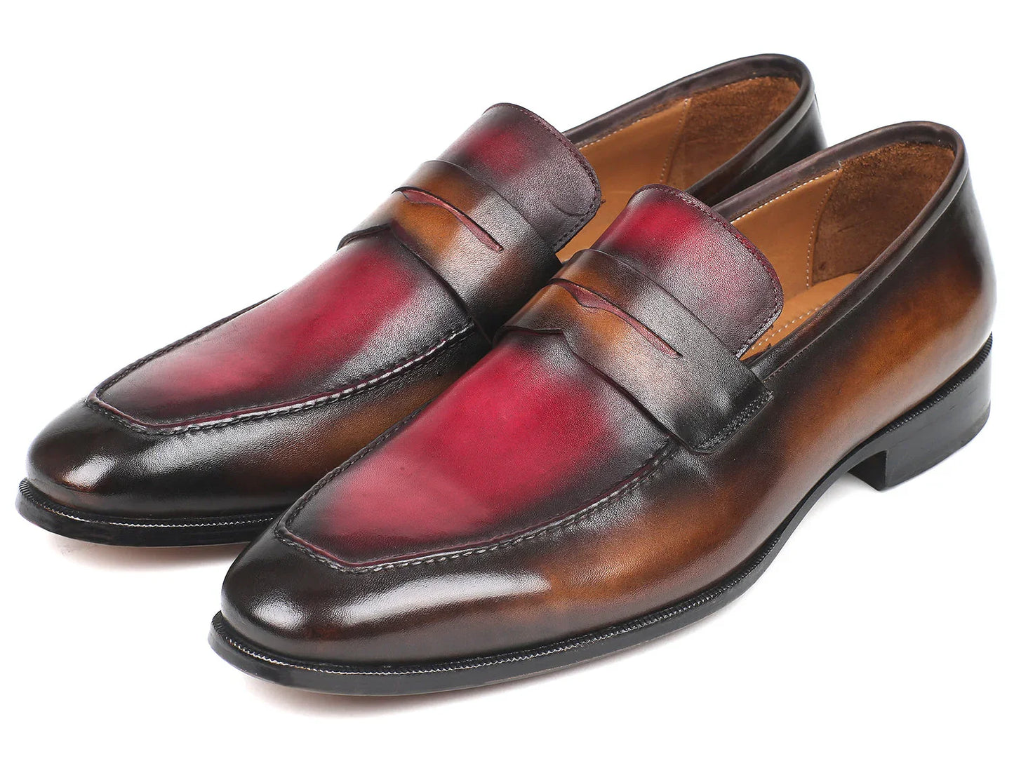 Paul Parkman Brown & Bordeaux Dual Tone Loafers for Men (ID#10BB22) - Which Mark