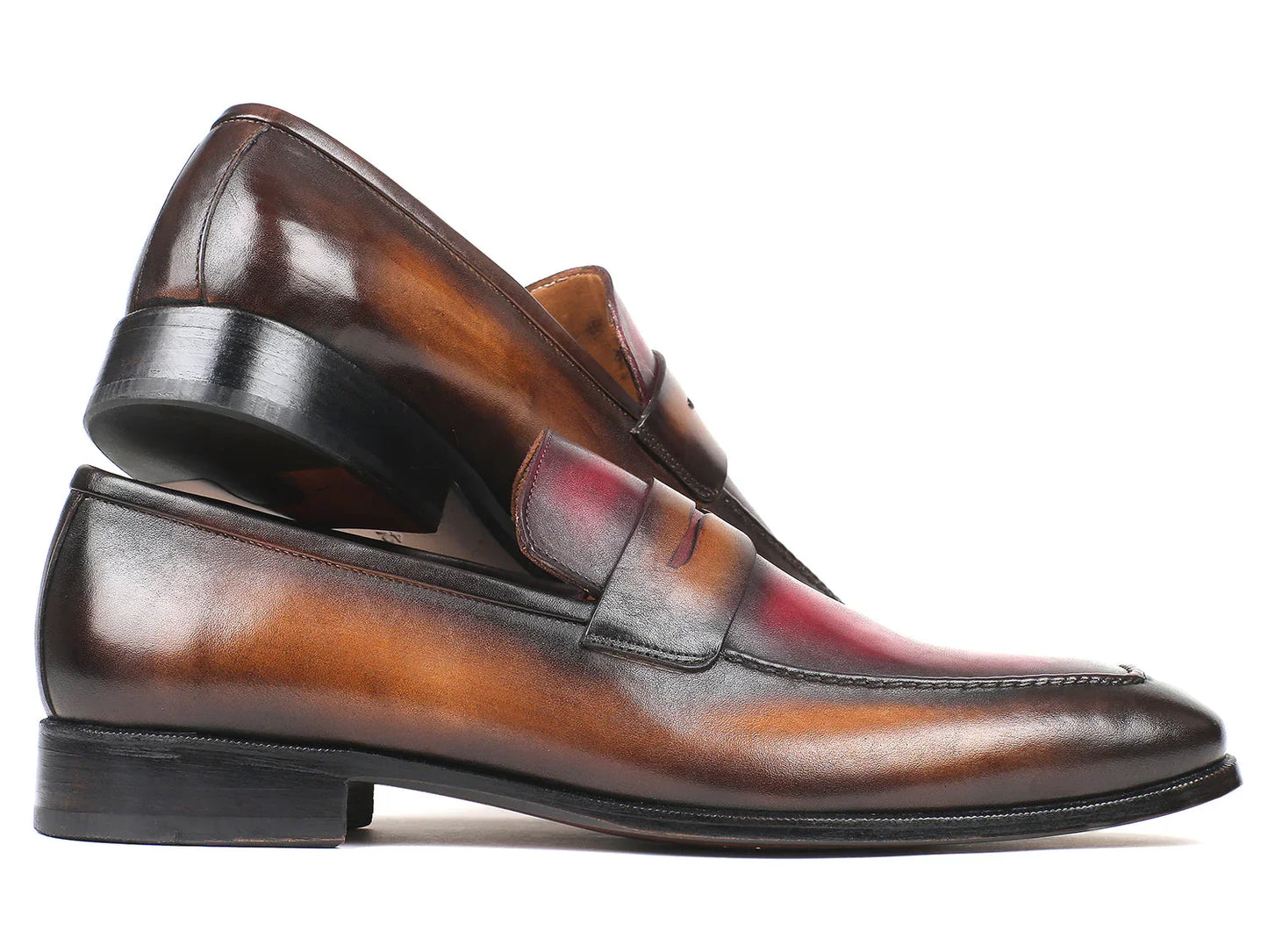 Paul Parkman Brown & Bordeaux Dual Tone Loafers for Men (ID#10BB22) - Which Mark