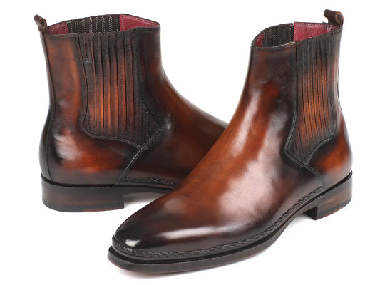 Paul Parkman Chelsea Boots Brown Burnished Leather (ID#BT57-BRW) - Which Mark