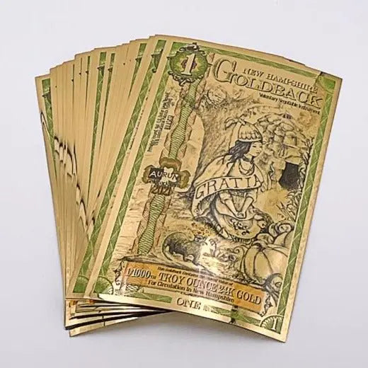 NEW HAMPSHIRE Goldback 1 Note Aurum (20 Pack) - 24k Gold Random Year - Which Mark