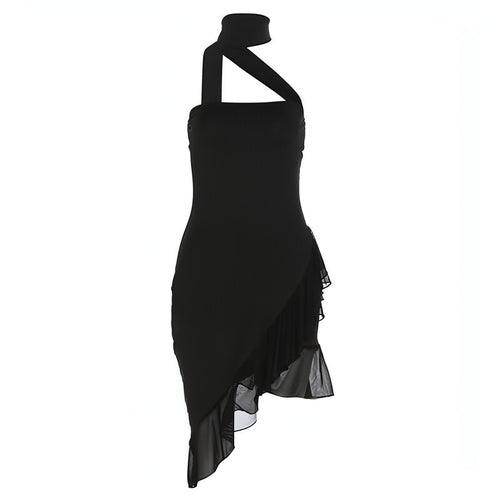 Fashion Halter Off-shoulder Slim Fit Stringy Selvedge Dress - Which Mark