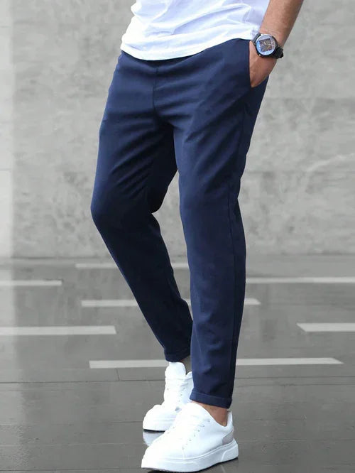 DenimDare™ Men’s Slim Fit Casual Pants With Drawstring & Pockets - Which Mark