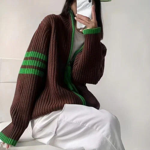 Zipped Stand Collar Sweater Coat Women - Edition 25 - Which Mark