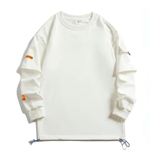Men's Same Long Sleeve Round Neck Lazy Style Top Undershirt Sweater - Which Mark
