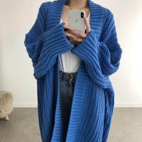 Retro Lazy Coat Loose Mid-length Sweater Jacket Women - Which Mark