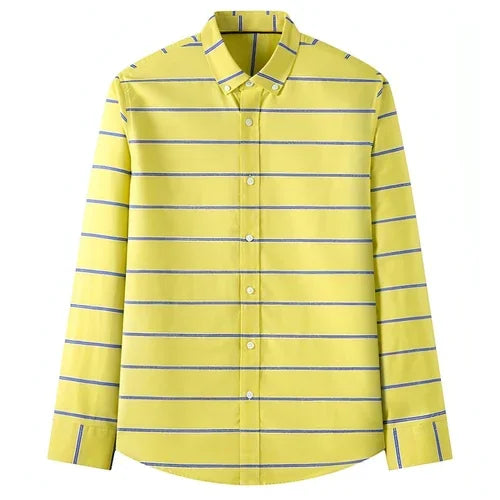 New Cotton Men's Long-sleeved British Plaid DressShirt - Which Mark