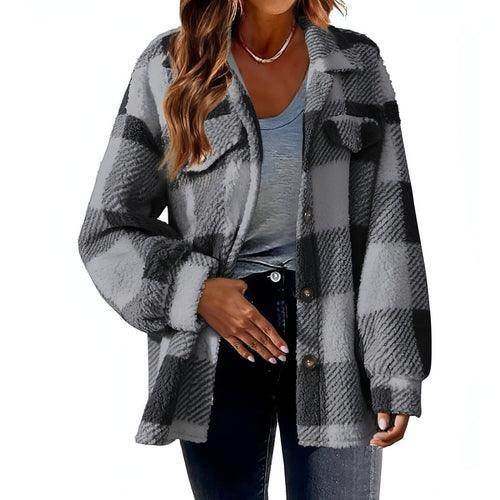 WinterFlair™ – Women's Fashion Jacket Button Plush Coat - Which Mark