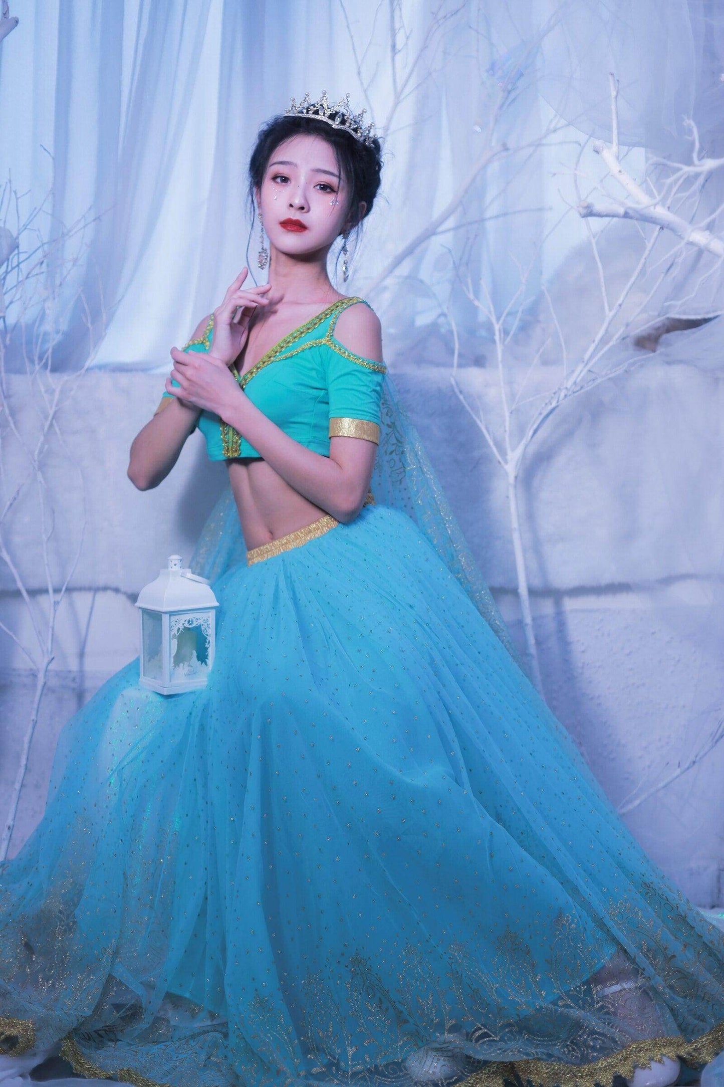 Belly Dance Outfit Indian Dance Jasmine Fancy Costume Party Cosplay - Which Mark