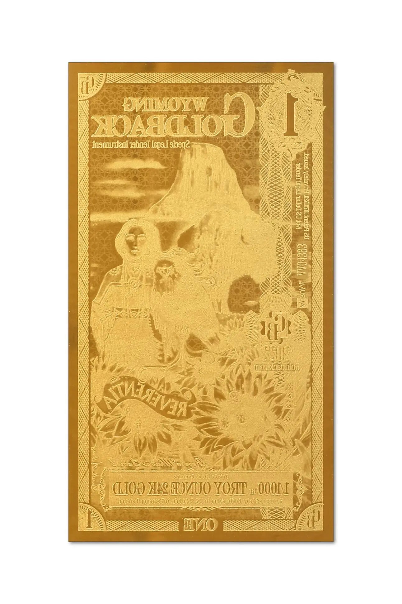 WYOMING Goldback 1 Note Aurum (20 Pack) - 24k Gold Bills - Which Mark