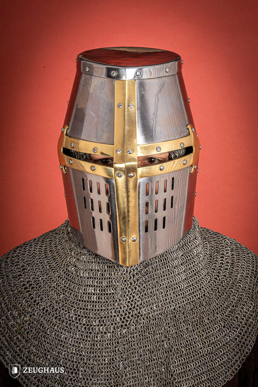 Crusader Great Helmet 1,6mm with Brass - Which Mark