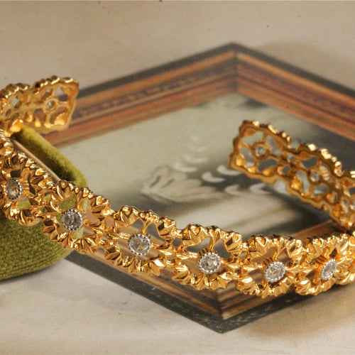 925 Silver Gold Plated Openwork Bracelet - Which Mark