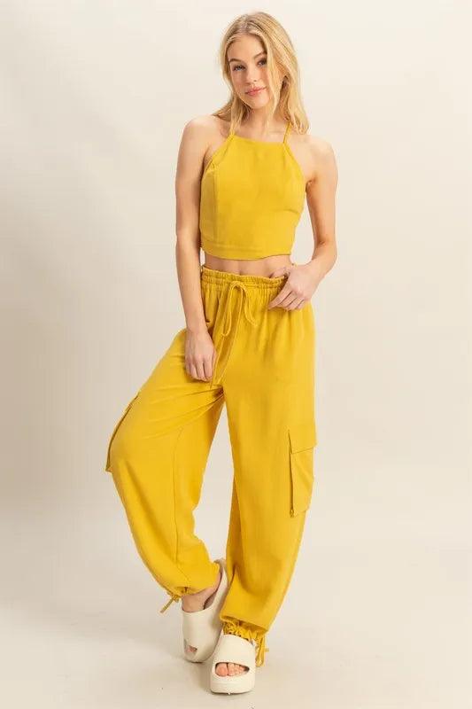HYFVE Crop Top and Cargo Pants Set - Which Mark