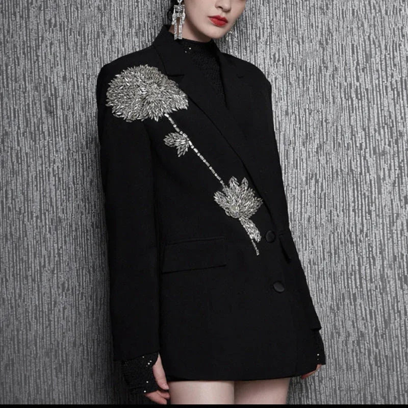 Women's Hand-stitched Floral Suit Jacket - Which Mark