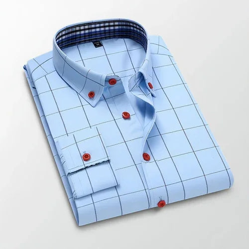 Fall Men's DressShirt Long Sleeve Casual Slim Fit - Which Mark