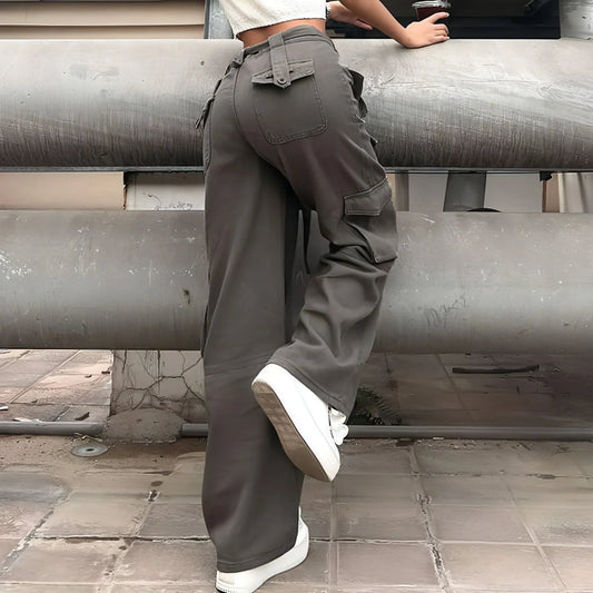 Vintage Multi Pocket Belt Casual Workwear Jeans Women - Which Mark