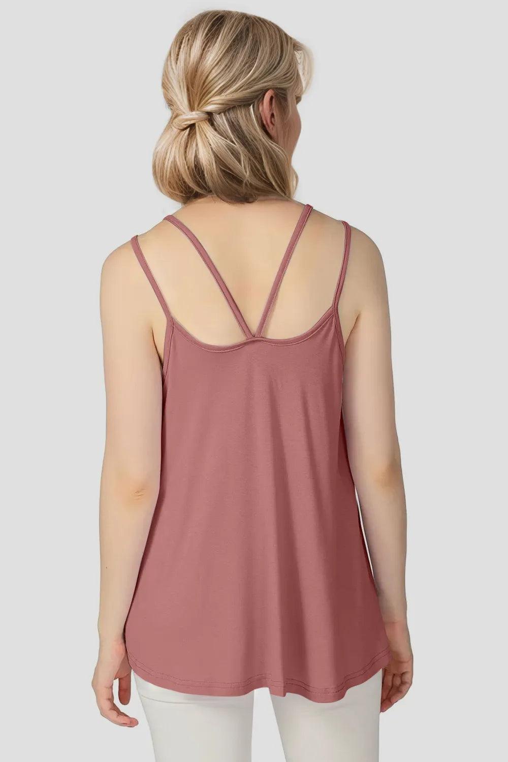 Basic Bae Bamboo Scoop Neck Double Spaghetti Straps Cami - Which Mark